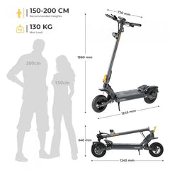 Ausom Gosoul 2 Hulajnoga elektryczna, silnik 1100 W, akumulator 13 Ah 48 V, prędkość 20 km/h, zasięg 70 km - Ciemnoszary - wyspahulajnog.app
