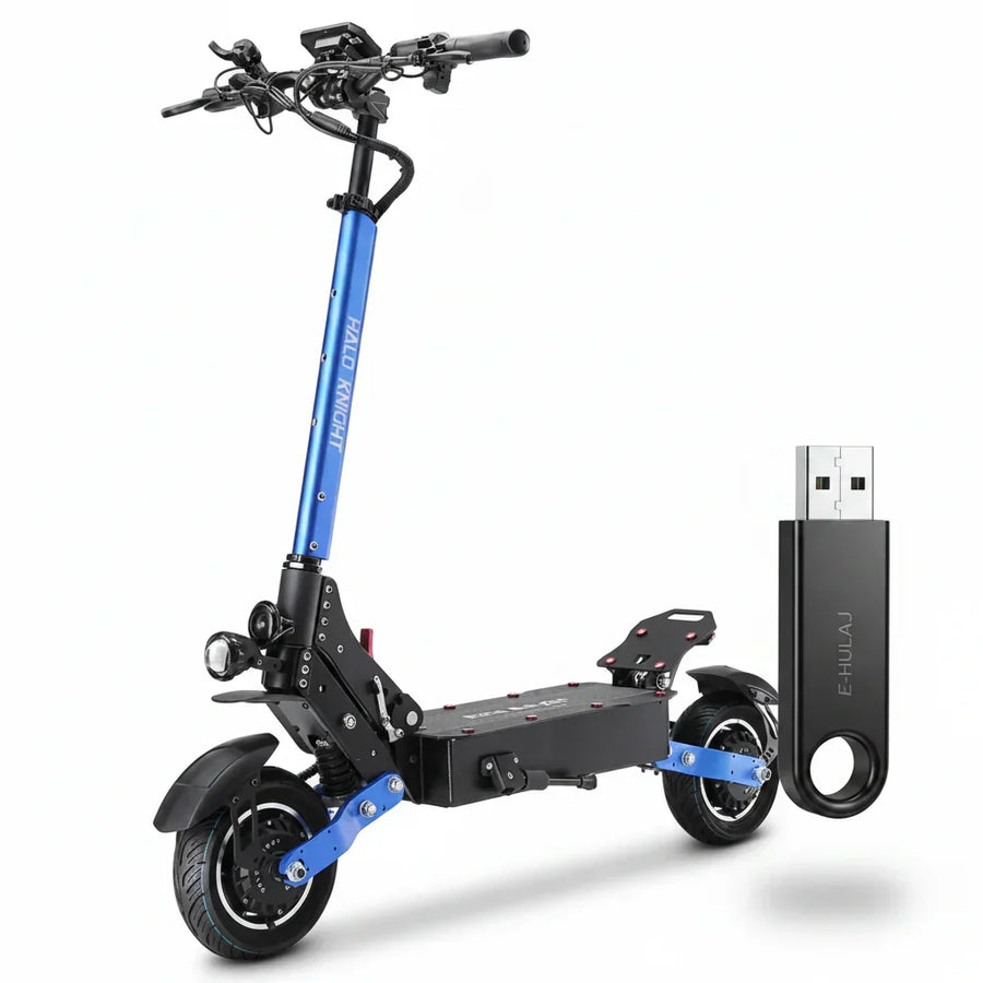 Hulajnoga elektryczna Halo Knight T108 10-calowe opony drogowe, silnik 1000W*2, maks. prędkość 65km/h - Czarny - wyspahulajnog.app