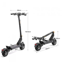 Jednosilnikowa składana hulajnoga elektryczna Ausom L2 Max, silnik 1000W, 50km/h, bateria 48V 20,8Ah, opony bezdętkowe 10x3 cali - wyspahulajnog.app